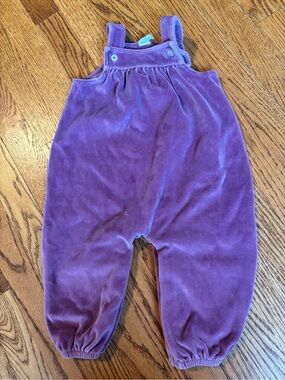 Kate Quinn 12-18m purple velvet overalls